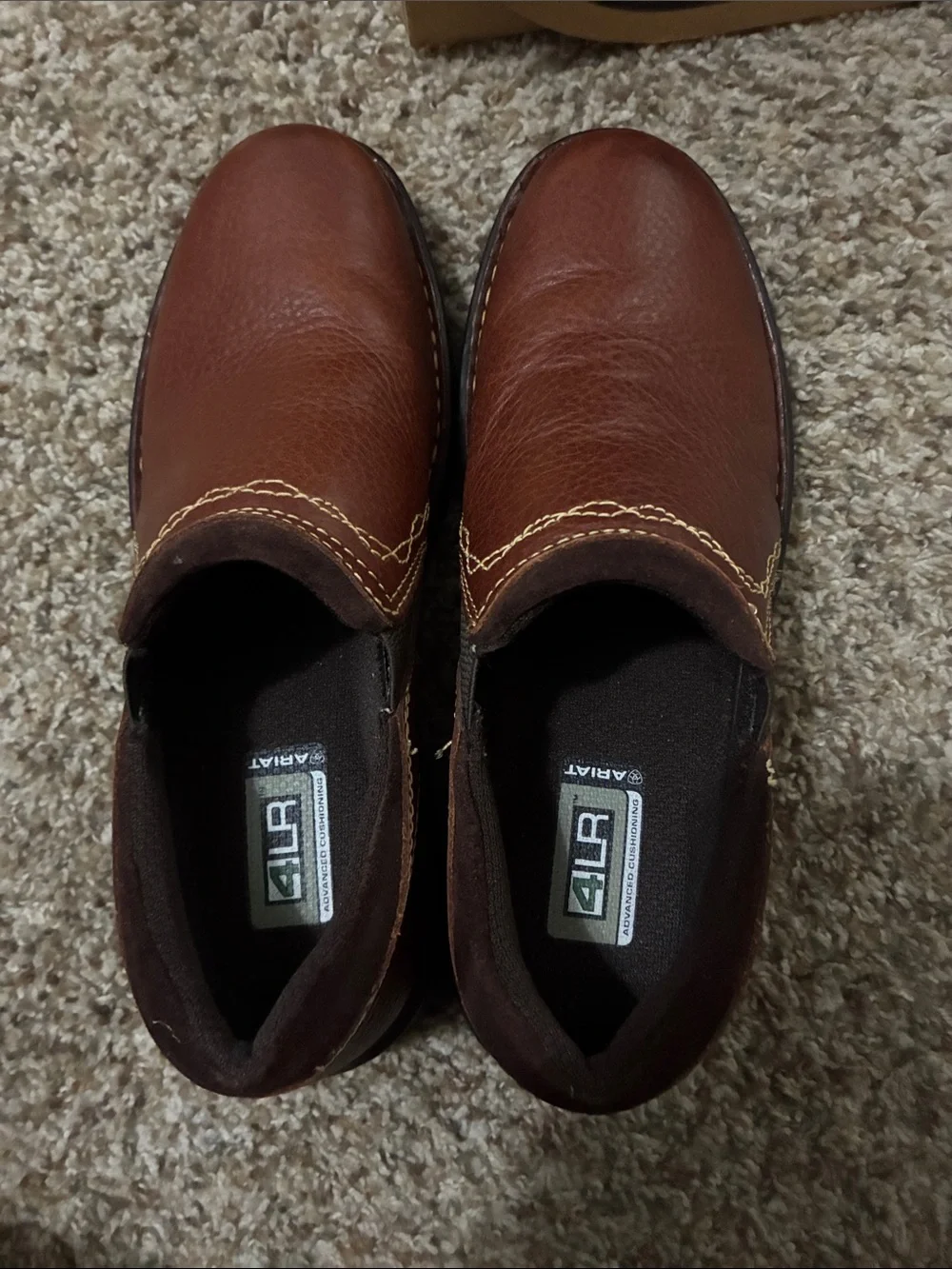 Ariat Chestnut Brown Leather Slip-On Loafers